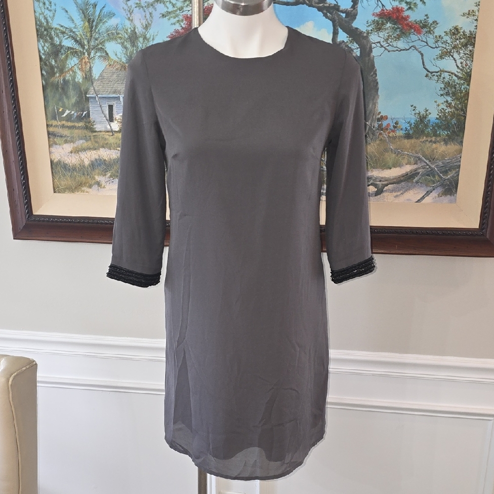 MM Couture Charcoal Long Sleeve Dress